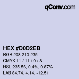 Farbcode: HEX #D0D2EB | qconv.com