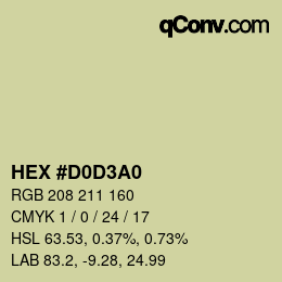 Código de color: HEX #D0D3A0 | qconv.com