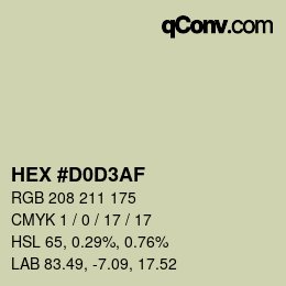 颜色代码: HEX #D0D3AF | qconv.com