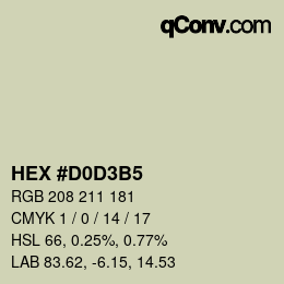 Color code: HEX #D0D3B5 | qconv.com