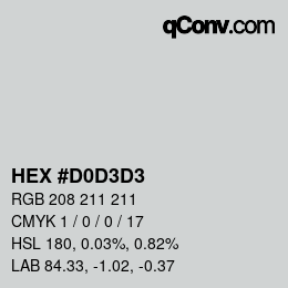 Color code: HEX #D0D3D3 | qconv.com