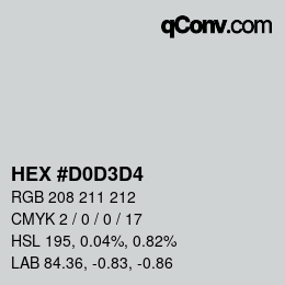 カラーコード: HEX #D0D3D4 | qconv.com