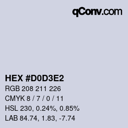 Color code: HEX #D0D3E2 | qconv.com