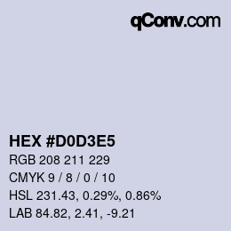 Color code: HEX #D0D3E5 | qconv.com