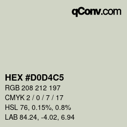 カラーコード: HEX #D0D4C5 | qconv.com