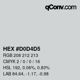 颜色代码: HEX #D0D4D5 | qconv.com