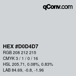 Color code: HEX #D0D4D7 | qconv.com