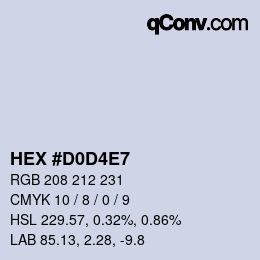 カラーコード: HEX #D0D4E7 | qconv.com