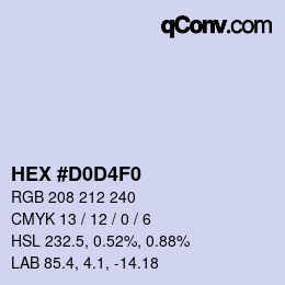 Color code: HEX #D0D4F0 | qconv.com