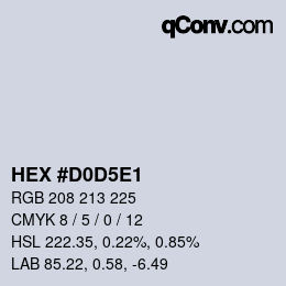 カラーコード: HEX #D0D5E1 | qconv.com