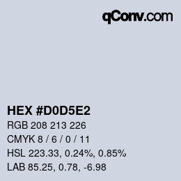カラーコード: HEX #D0D5E2 | qconv.com