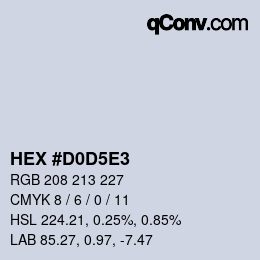 カラーコード: HEX #D0D5E3 | qconv.com