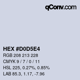 Color code: HEX #D0D5E4 | qconv.com