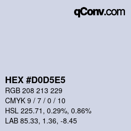 カラーコード: HEX #D0D5E5 | qconv.com