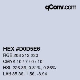 Farbcode: HEX #D0D5E6 | qconv.com