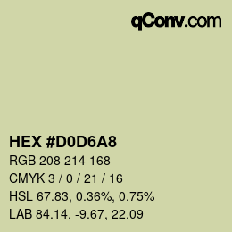 Color code: HEX #D0D6A8 | qconv.com