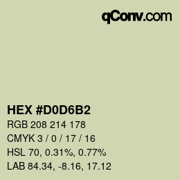 カラーコード: HEX #D0D6B2 | qconv.com