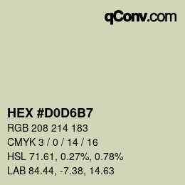 Farbcode: HEX #D0D6B7 | qconv.com