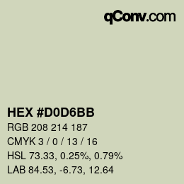 カラーコード: HEX #D0D6BB | qconv.com