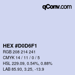 颜色代码: HEX #D0D6F1 | qconv.com