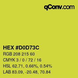 カラーコード: HEX #D0D73C | qconv.com