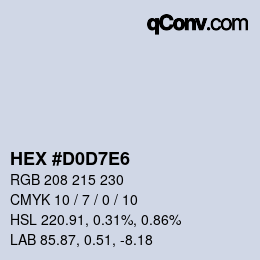 Color code: HEX #D0D7E6 | qconv.com