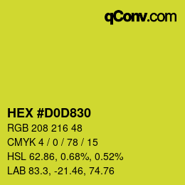 カラーコード: HEX #D0D830 | qconv.com