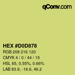 颜色代码: HEX #D0D878 | qconv.com