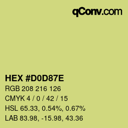 Color code: HEX #D0D87E | qconv.com