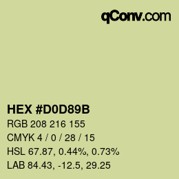 Color code: HEX #D0D89B | qconv.com