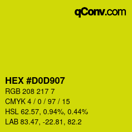 Color code: HEX #D0D907 | qconv.com