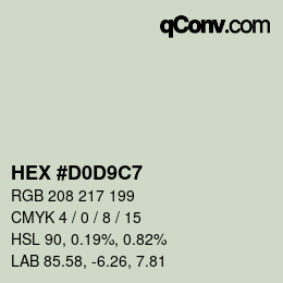 Color code: HEX #D0D9C7 | qconv.com