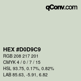 カラーコード: HEX #D0D9C9 | qconv.com