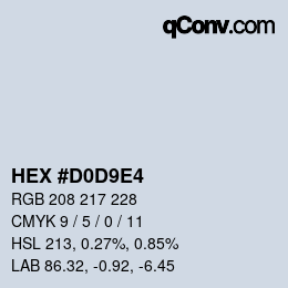 カラーコード: HEX #D0D9E4 | qconv.com