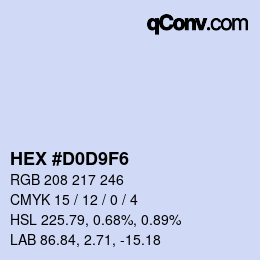 Color code: HEX #D0D9F6 | qconv.com