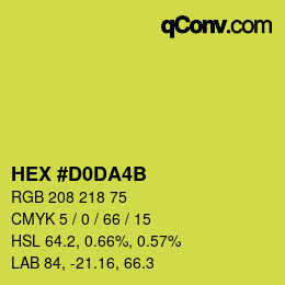 カラーコード: HEX #D0DA4B | qconv.com