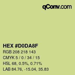 Color code: HEX #D0DA8F | qconv.com