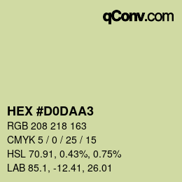 Color code: HEX #D0DAA3 | qconv.com