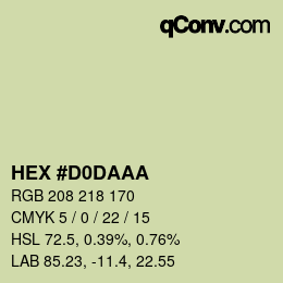 颜色代码: HEX #D0DAAA | qconv.com