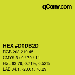 Color code: HEX #D0DB2D | qconv.com