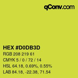 Color code: HEX #D0DB3D | qconv.com