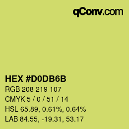 颜色代码: HEX #D0DB6B | qconv.com