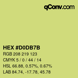 カラーコード: HEX #D0DB7B | qconv.com