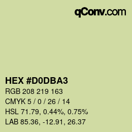 Color code: HEX #D0DBA3 | qconv.com