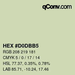 カラーコード: HEX #D0DBB5 | qconv.com