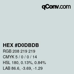 カラーコード: HEX #D0DBDB | qconv.com