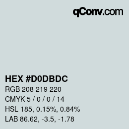 カラーコード: HEX #D0DBDC | qconv.com