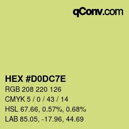 Color code: HEX #D0DC7E | qconv.com