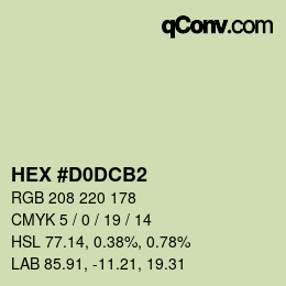 颜色代码: HEX #D0DCB2 | qconv.com
