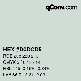 Color code: HEX #D0DCD5 | qconv.com
